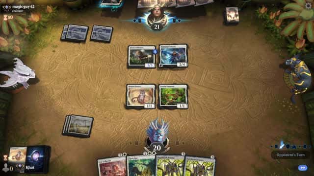 Watch MTG Arena Video Replay - Mono White Midrange by Khat VS Mono White Aggro by magicguy42 - Explorer Ranked