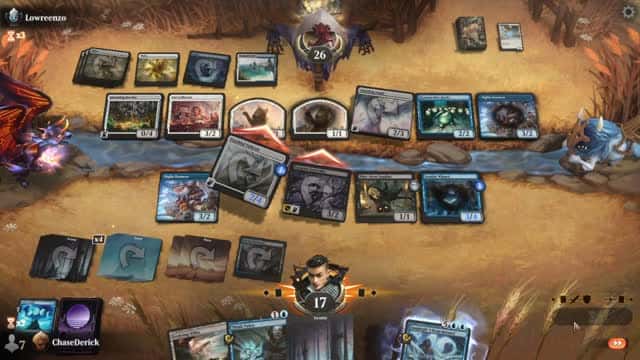 Watch MTG Arena Video Replay - 4 Color Midrange by ChaseDerick VS Azorius Aggro by Lowreenzo - Premier Draft Ranked