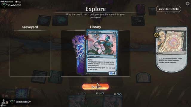 Watch MTG Arena Video Replay - Simic Aggro by ToneLoc1899 VS Mono Black Aggro by Woods9090 - Standard Ranked