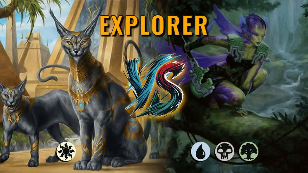 Watch MTG Arena Explorer Video - Mono White Aggro by Khat VS Sultai Midrange by Lumbermancer - 241df2