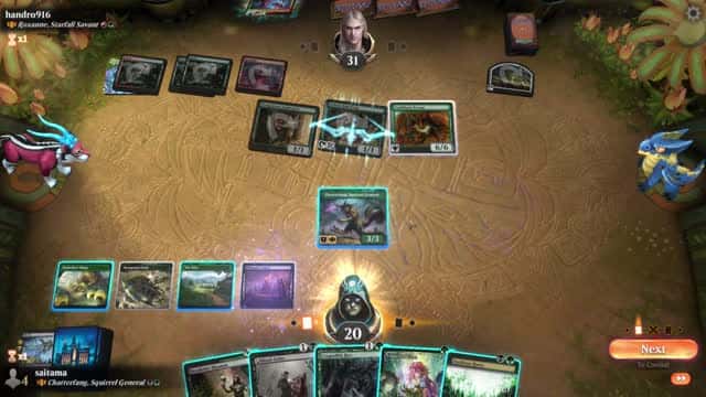 Watch MTG Arena Video Replay - Chatterfang, Squirrel General by saitama VS Roxanne, Starfall Savant by handro916 - Historic Brawl