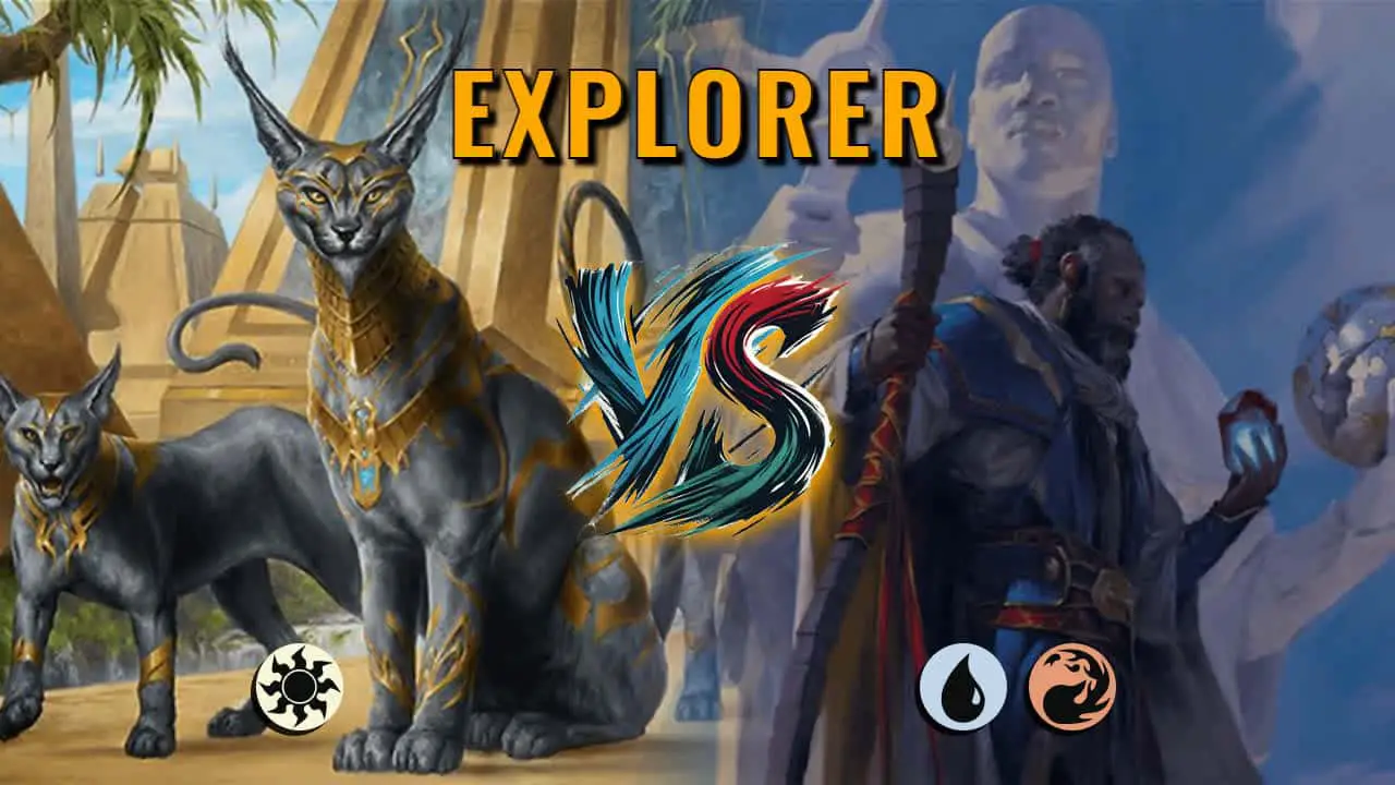 Watch MTG Arena Explorer Video - Mono White Aggro by Khat VS Izzet Midrange by Elmamute - c7b065