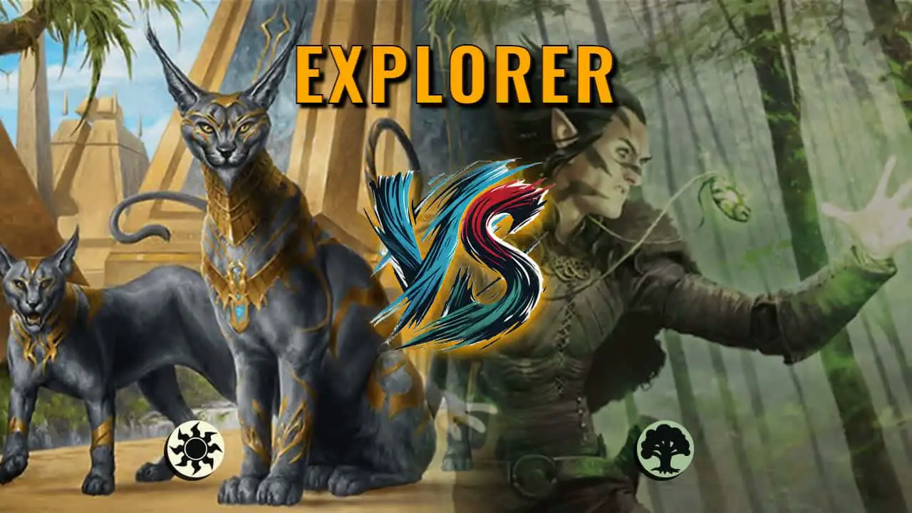 Watch MTG Arena Explorer Video - Mono White Aggro by Khat VS Mono Green Midrange by Eirande - cebd06