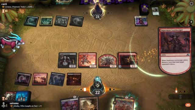 Watch MTG Arena Video Replay - Alesha, Who Laughs at Fate by saitama VS Atraxa, Praetors' Voice by carti - Historic Brawl