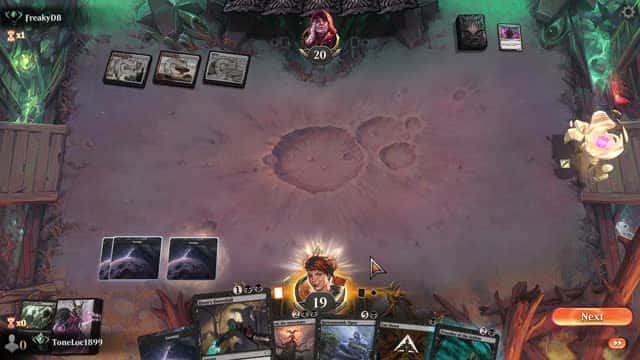 Watch MTG Arena Video Replay - Mono Black Midrange by ToneLoc1899 VS Boros Midrange by FreakyDB - Standard Ranked