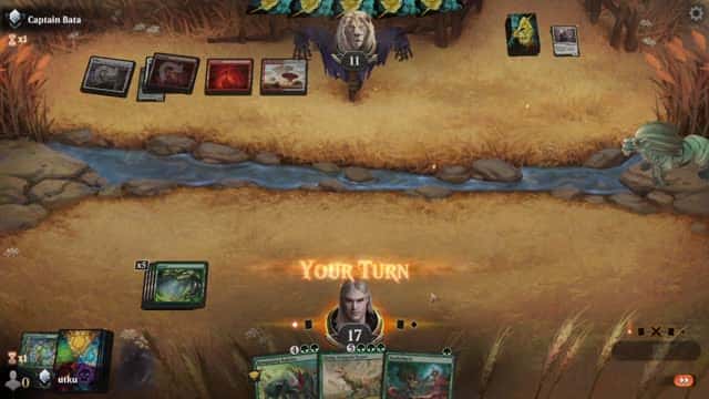 Watch MTG Arena Video Replay - Mono Green Midrange by utku VS Boros Midrange by Captain Bata - Standard Ranked