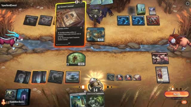 Watch MTG Arena Video Replay - Dimir Midrange by HamHocks42 VS Jeskai Midrange by SparkedFoozi - Standard Challenge Match