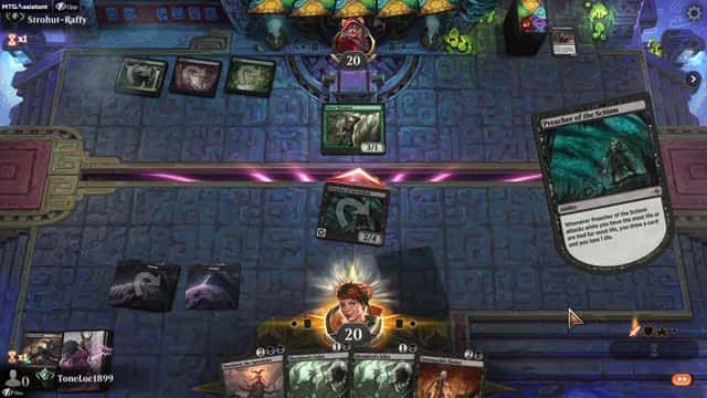 Watch MTG Arena Video Replay - Mono Black Midrange by ToneLoc1899 VS Golgari Midrange by Strohut-Raffy - Standard Ranked