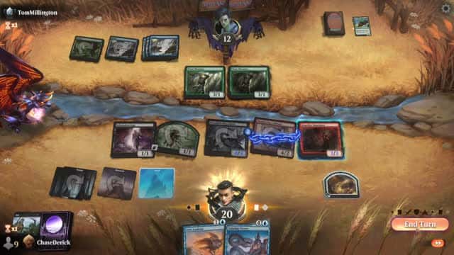 Watch MTG Arena Video Replay - Grixis Midrange by ChaseDerick VS Simic Aggro by TomMillington - Premier Draft Ranked