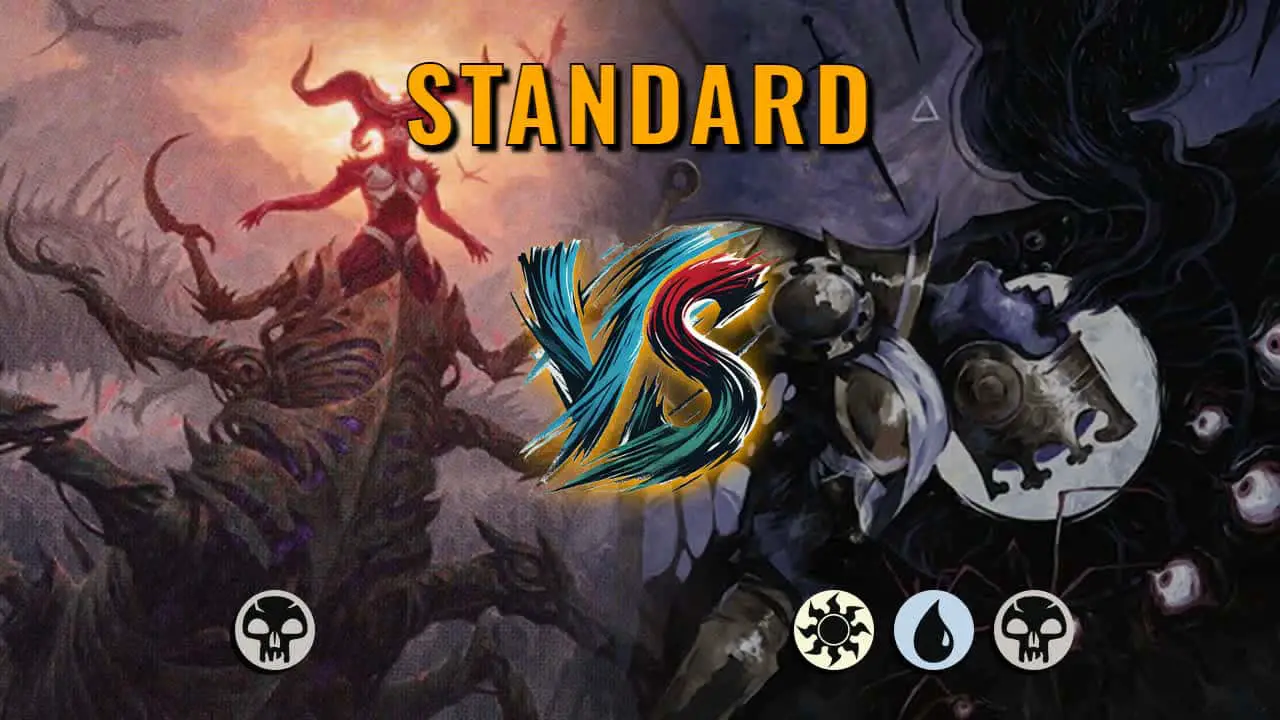 Watch MTG Arena Standard Video - Mono Black Midrange by Numbskull VS Esper Midrange by karin - 9f7215