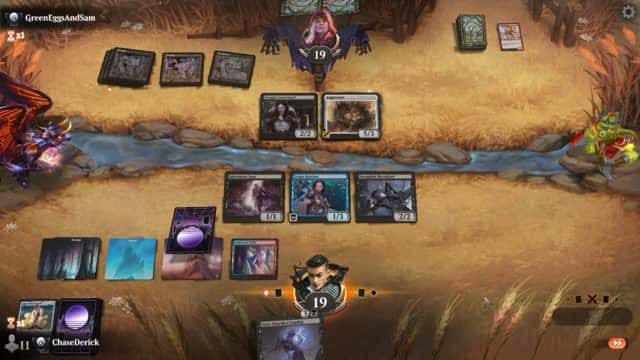 Watch MTG Arena Video Replay - Grixis Midrange by ChaseDerick VS Rakdos Midrange by GreenEggsAndSam - Premier Draft Ranked