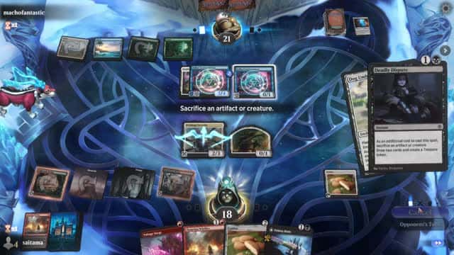 Watch MTG Arena Video Replay - Jund Midrange by saitama VS Bant Aggro by machofantastic - MWM Historic Pauper