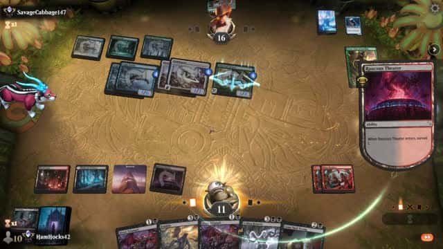 Watch MTG Arena Video Replay - Rakdos Midrange by HamHocks42 VS Simic Aggro by SavageCabbage147 - Explorer Ranked