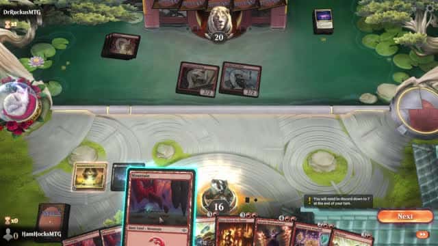 Watch MTG Arena Video Replay - Grixis Control by HamHocksMTG VS Mono Red Aggro by DrRuckusMTG - Explorer Play