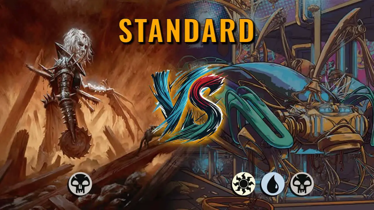 Watch MTG Arena Standard Video - Mono Black Midrange by NumbSkullMTG VS Esper Midrange by DFTProTour150 - 016816