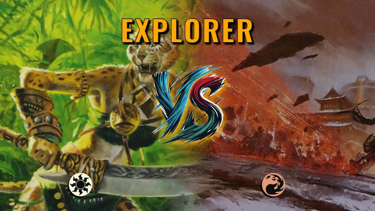 Watch MTG Arena Explorer Video - Mono White Aggro by Khat VS Mono Red Control by pete - a8849c