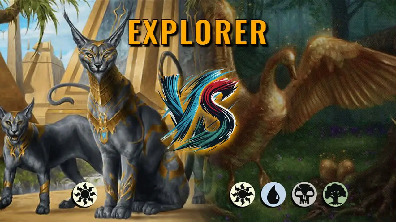 Watch MTG Arena Explorer Video - Mono White Aggro by Khat VS WUBG Midrange by WesD - 55cfdf