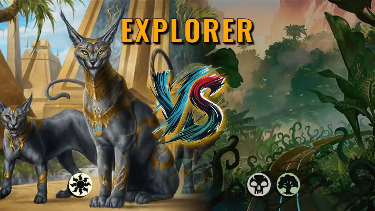 Watch MTG Arena Explorer Video - Mono White Aggro by Khat VS Golgari Midrange by Upstate_X_Mosquito - e424d7