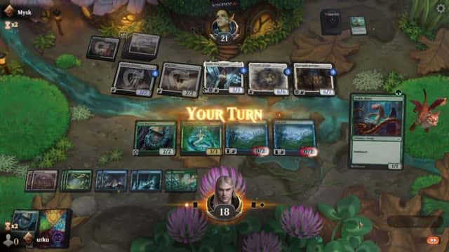 Watch MTG Arena Video Replay - Simic Midrange by utku VS Selesnya Midrange by Mysk - Standard Ranked