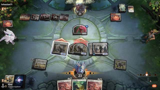 Watch MTG Arena Video Replay - Mono White Aggro by Khat VS Boros Control by Sebastian75 - Explorer Play