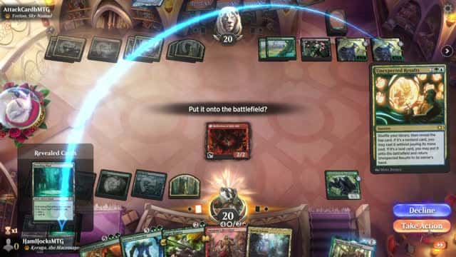 Watch MTG Arena Video Replay - Temur Midrange by HamHocksMTG VS WUBG Midrange by AttackCardbMTG - Explorer Play