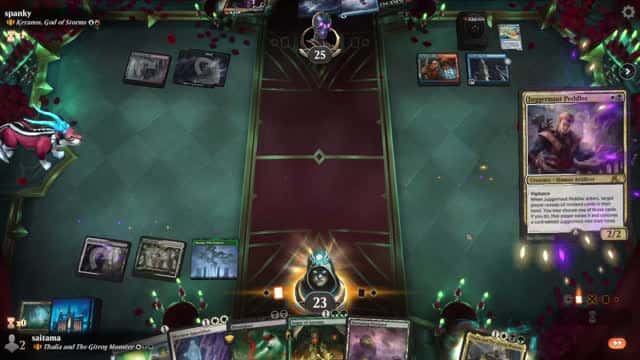 Watch MTG Arena Video Replay - Thalia and The Gitrog Monster by saitama VS Keranos, God of Storms by spanky - Historic Brawl