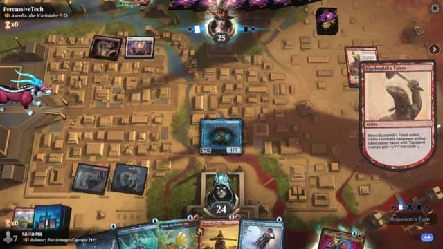 Watch MTG Arena Video Replay - Balmor, Battlemage Captain by saitama VS Aurelia, the Warleader by PercussiveTech - MWM Brawl Builder