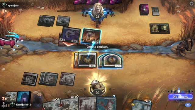 Watch MTG Arena Video Replay - Jeskai Midrange by HamHocks42 VS Mono Black Midrange by aparejata - Standard Ranked