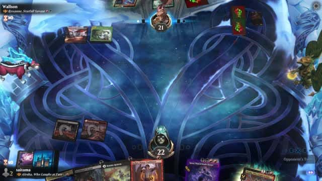 Watch MTG Arena Video Replay - Alesha, Who Laughs at Fate by saitama VS Roxanne, Starfall Savant by Wallson - Historic Brawl