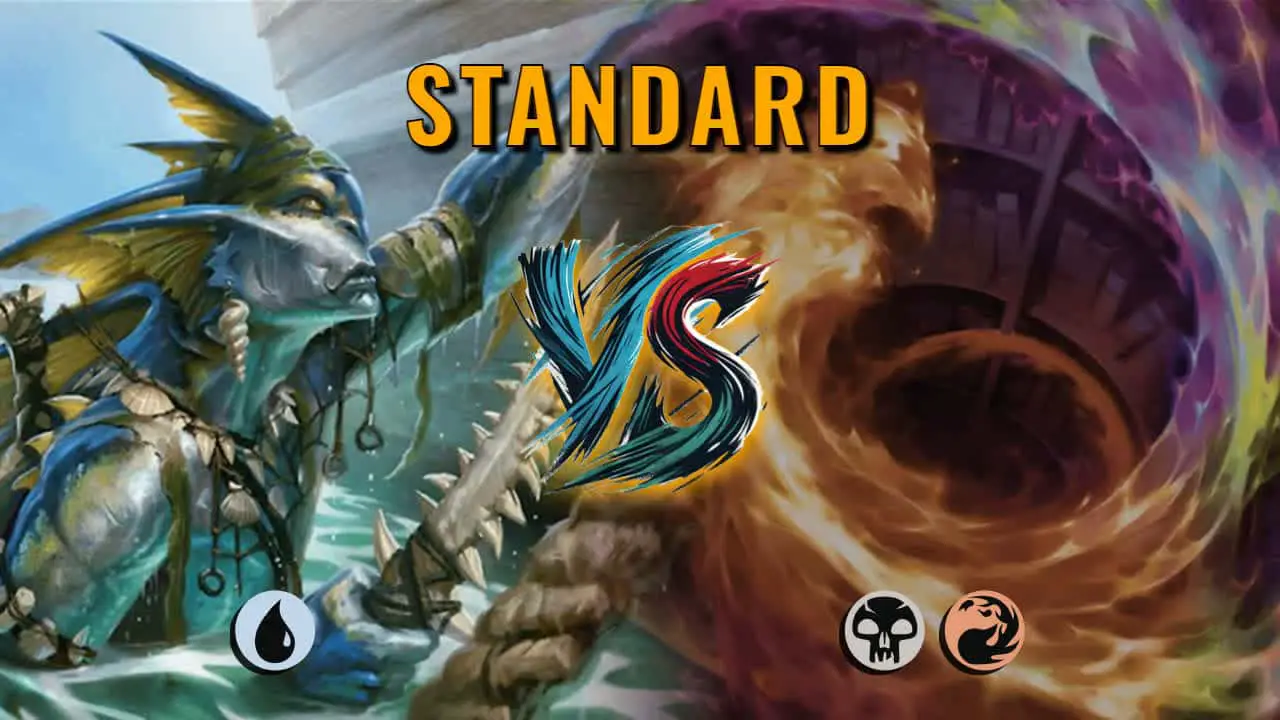 Watch MTG Arena Standard Video - Mono Blue Aggro by Yhwach VS Rakdos Midrange by nobert - d083f1