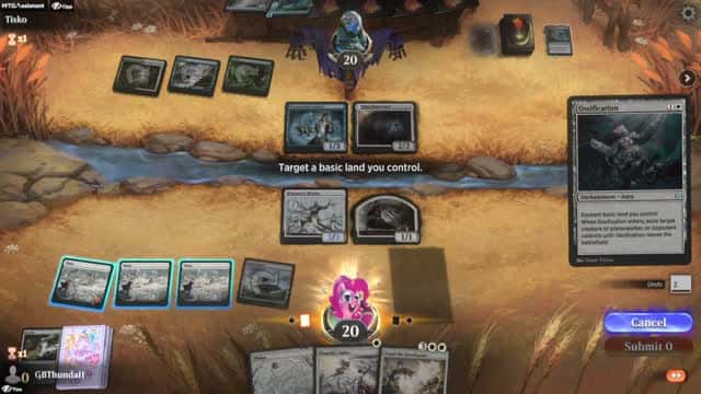 Watch MTG Arena Video Replay - Mono White Midrange by GBThundaII VS Bant Midrange by Tisko - Standard Play