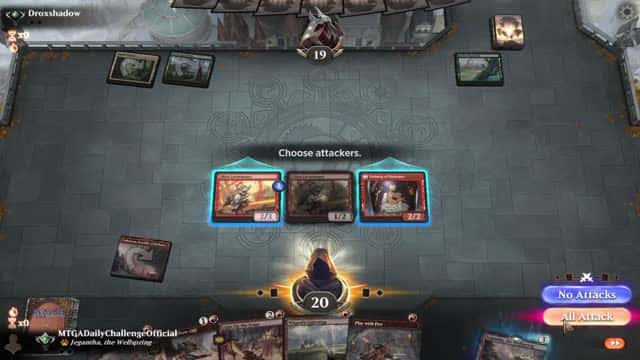 Watch MTG Arena Video Replay - Mono Red Aggro by MTGADailyChallengeOfficial VS Selesnya Midrange by Droxshadow - Explorer Traditional Ranked