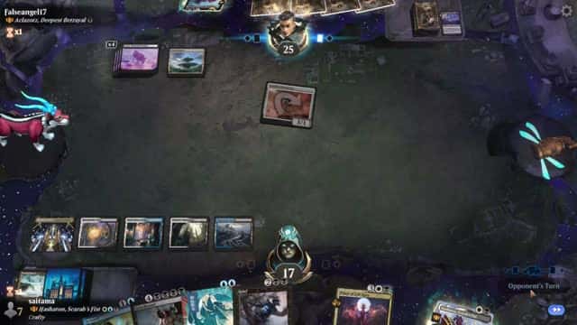 Watch MTG Arena Video Replay - Hashaton, Scarab's Fist by saitama VS Aclazotz, Deepest Betrayal by Falseangel17 - Historic Brawl