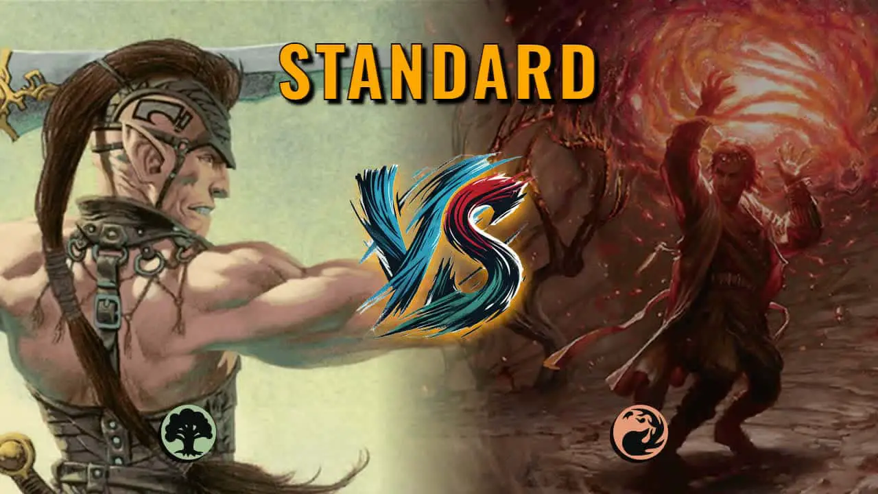 Watch MTG Arena Standard Video - Mono Green Midrange by DeadWeight VS Mono Red Midrange by zethereon - acdae6