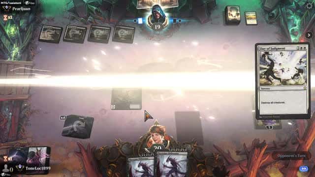 Watch MTG Arena Video Replay - Mono Black Midrange by ToneLoc1899 VS Orzhov Midrange by Pearljuan - Standard Ranked