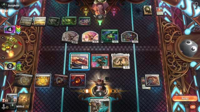 Watch MTG Arena Video Replay - Boros Aggro by Miffed VS Selesnya Midrange by jknight06 - Premier Draft Ranked