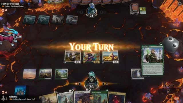 Watch MTG Arena Video Replay - Sythis, Harvest's Hand by saitama VS Golos, Tireless Pilgrim by ForNowWeToast - Historic Brawl