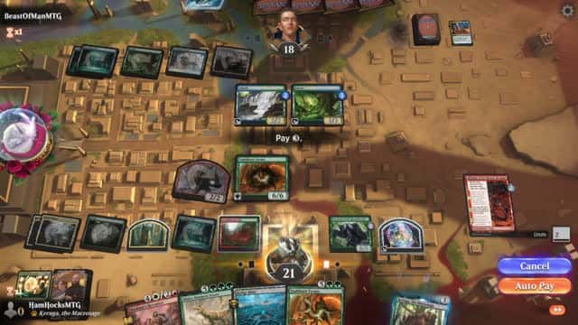 Watch MTG Arena Video Replay - Temur Midrange by HamHocksMTG VS Simic Control by BeastOfManMTG - Explorer Play