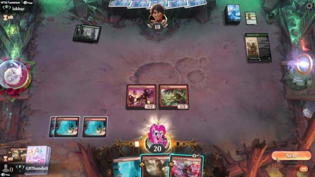 Watch MTG Arena Video Replay - Mono Red Aggro by GBThundaII VS Mono Green Aggro by lakkqc - Standard Ranked