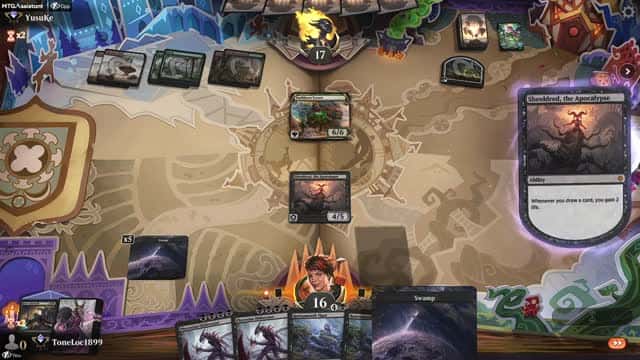 Watch MTG Arena Video Replay - Mono Black Midrange by ToneLoc1899 VS Naya Midrange by YusuKe - Standard Ranked