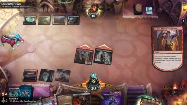 Watch MTG Arena Video Replay - Alesha, Who Laughs at Fate by saitama VS Atraxa, Praetors' Voice by ChronicMcFwizzle - Historic Brawl