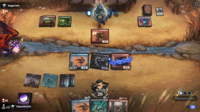 Watch MTG Arena Video Replay - Grixis Midrange by ChaseDerick VS Gruul Midrange by Juggernot - Premier Draft Ranked