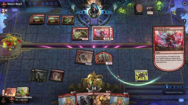 Watch MTG Arena Video Replay - Gruul Aggro by CunicoliGoblin VS Mono Red Aggro by Master Hegel - Standard Traditional Ranked