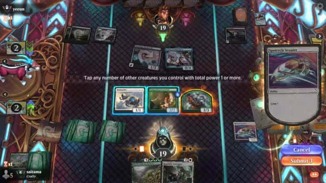 Watch MTG Arena Video Replay - Selesnya Aggro by saitama VS Dimir Aggro by yeeun - Premier Draft Ranked