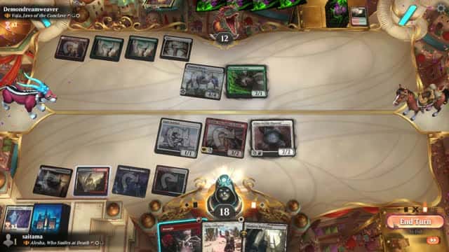 Watch MTG Arena Video Replay - Alesha, Who Smiles at Death by saitama VS Voja, Jaws of the Conclave by Demondreamweaver - Historic Brawl