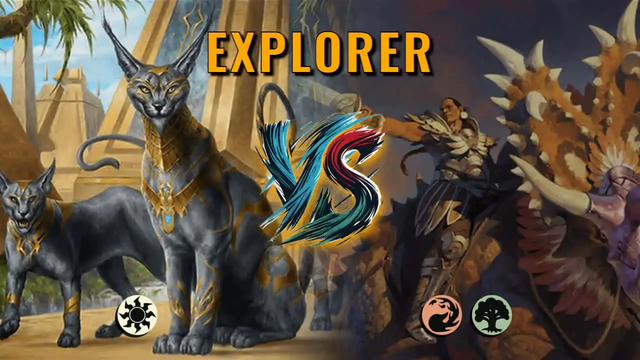 Watch MTG Arena Explorer Video - Mono White Aggro by Khat VS Gruul Aggro by JuZ - d3dc58