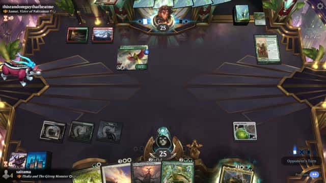 Watch MTG Arena Video Replay - Thalia and The Gitrog Monster by saitama VS Samut, Vizier of Naktamun by thisrandomguythatbeatme - Historic Brawl