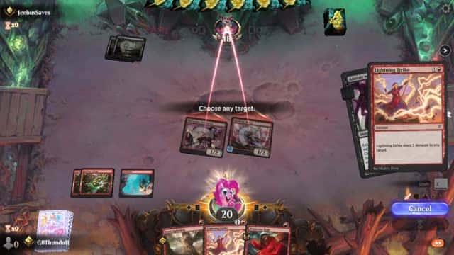 Watch MTG Arena Video Replay - Mono Red Aggro by GBThundaII VS Mono Black Aggro by JeebusSaves - Standard Ranked