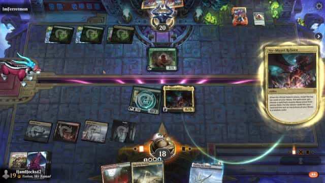 Watch MTG Arena Video Replay - 5 Color Midrange by HamHocks42 VS Mono Green Midrange by ImFerretmon - Historic Challenge Match