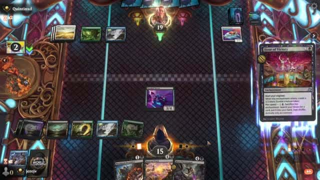 Watch MTG Arena Video Replay - Sultai Midrange by jerejv VS Bant Midrange by Quintinxd - Premier Draft Ranked